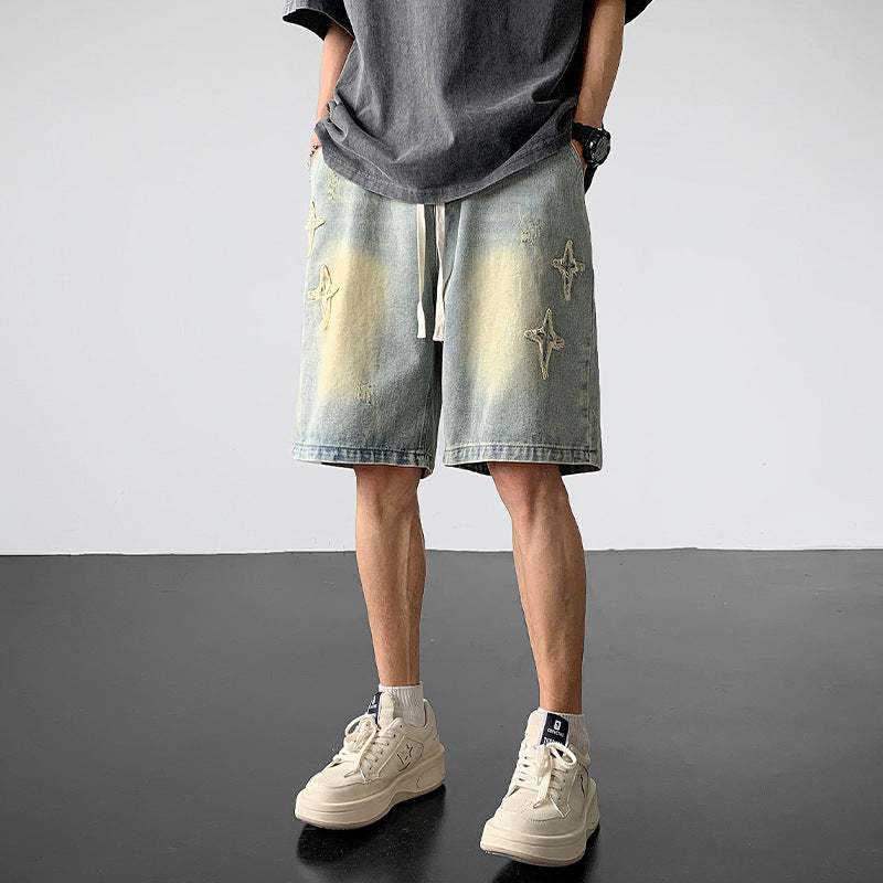 Men's Cotton Denim Shorts – Straight Leg Mid-Rise