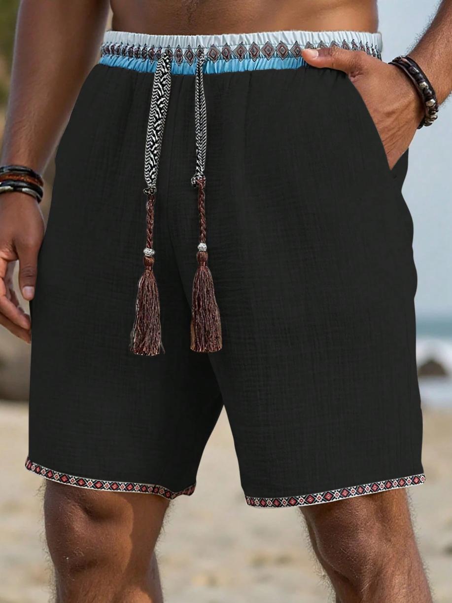 Men's Loose Beach Shorts – Breathable Drawstring Casual Pants