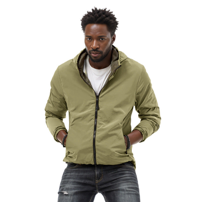 Men's Reversible Zip Jacket – Two-Tone Loose Fit
