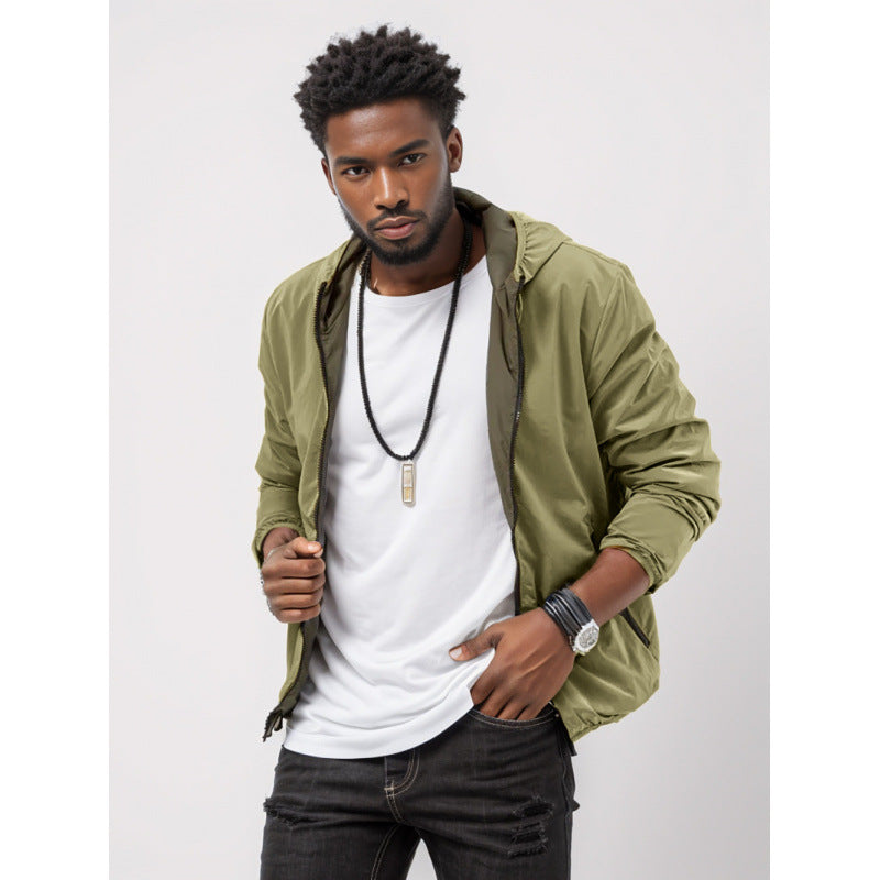 Men's Reversible Zip Jacket – Two-Tone Loose Fit