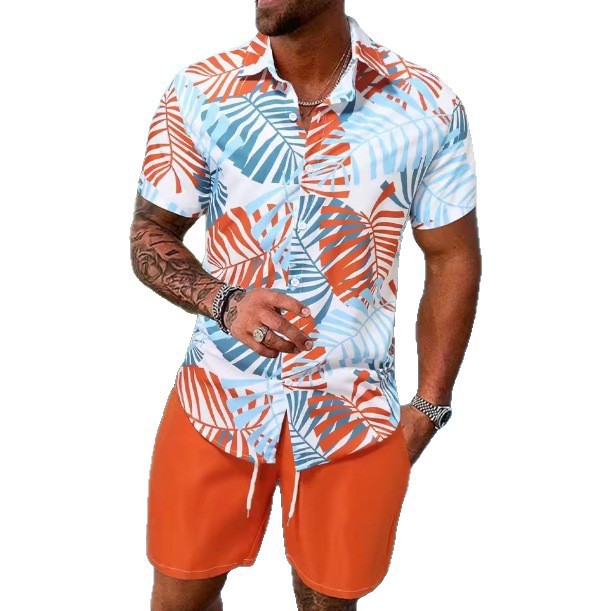 Men's Hawaiian Print Cuban-Style Resort Shirt