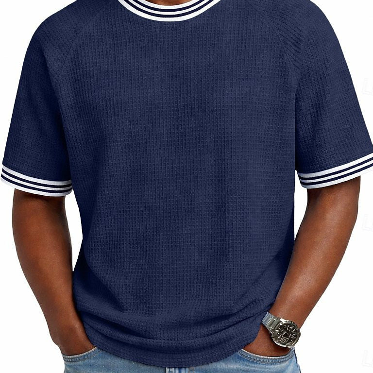 Men's Waffle-Weave Short-Sleeve T-Shirt – Breathable, Relaxed Fit