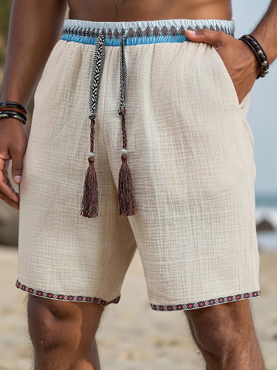 Men's Loose Beach Shorts – Breathable Drawstring Casual Pants