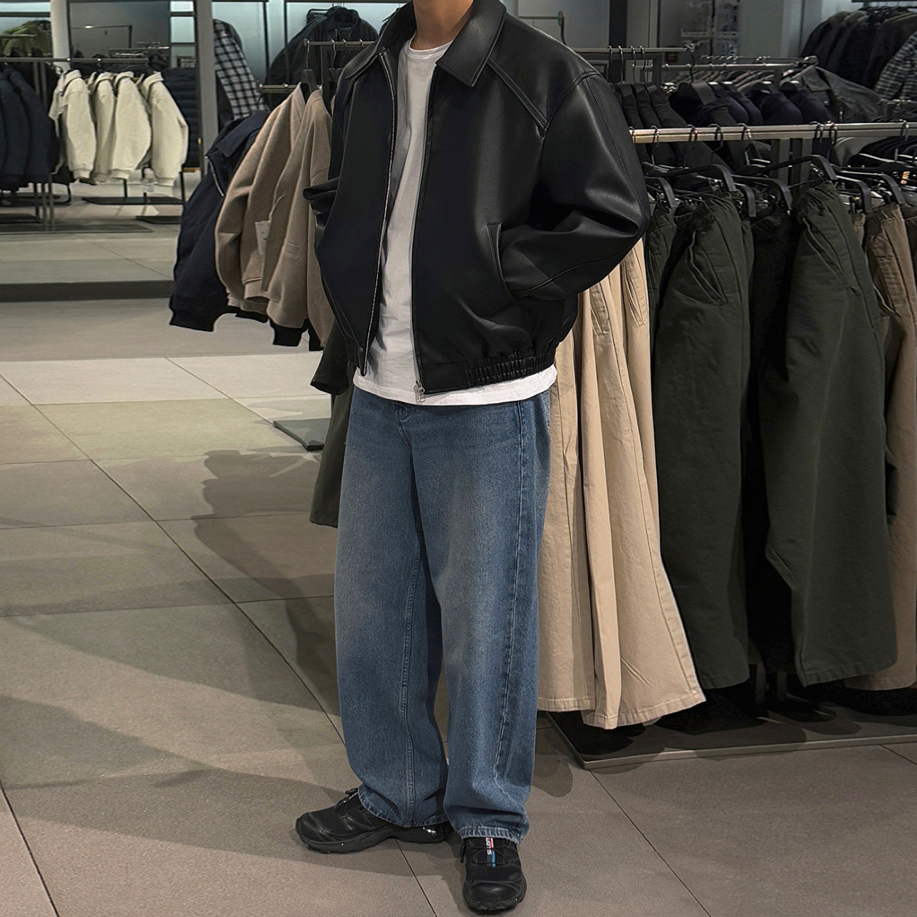 Loose Casual Lapel-collar Commuter-style Jacket