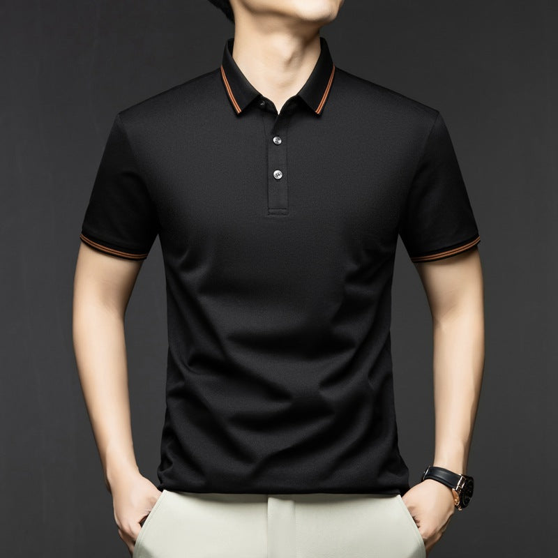 Business-Style Breathable Mens Short-Sleeve T-Shirt