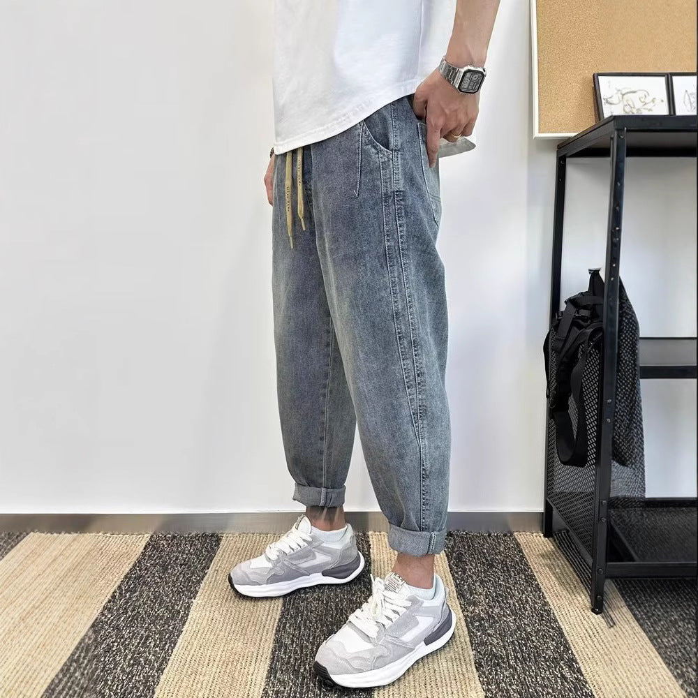 Loose-fit Harem Jeans With Elastic Waist