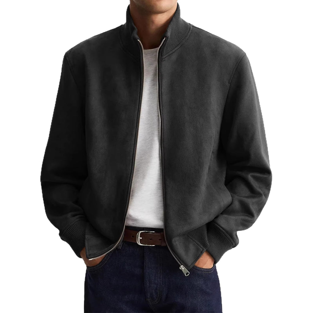 Sleek Solid-color High-end Edgy-cool Casual Long-sleeve Trendy Jacket
