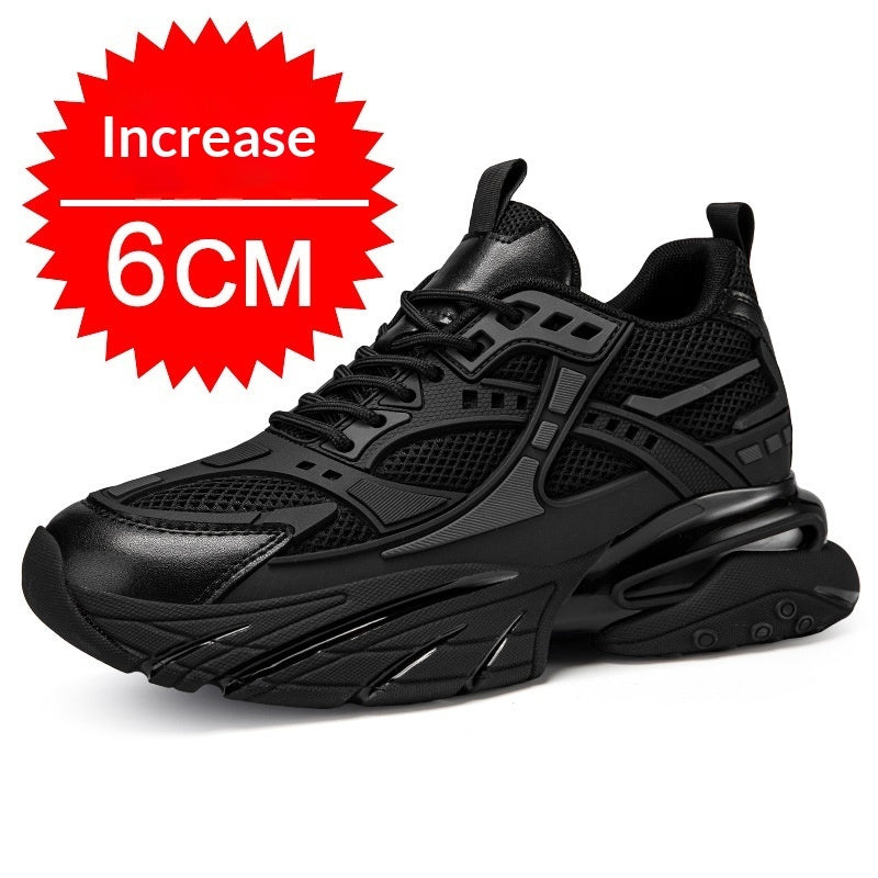 Men's Height-Boosting Casual Sneakers – Breathable Mesh Hidden Wedge Shoes