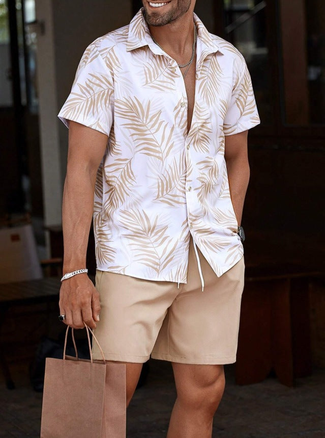 Men's Hawaiian Print Cuban-Style Resort Shirt
