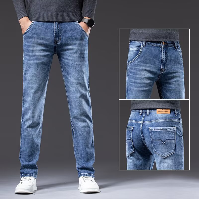 Fashionable Loose Straight-Leg Denim Jeans