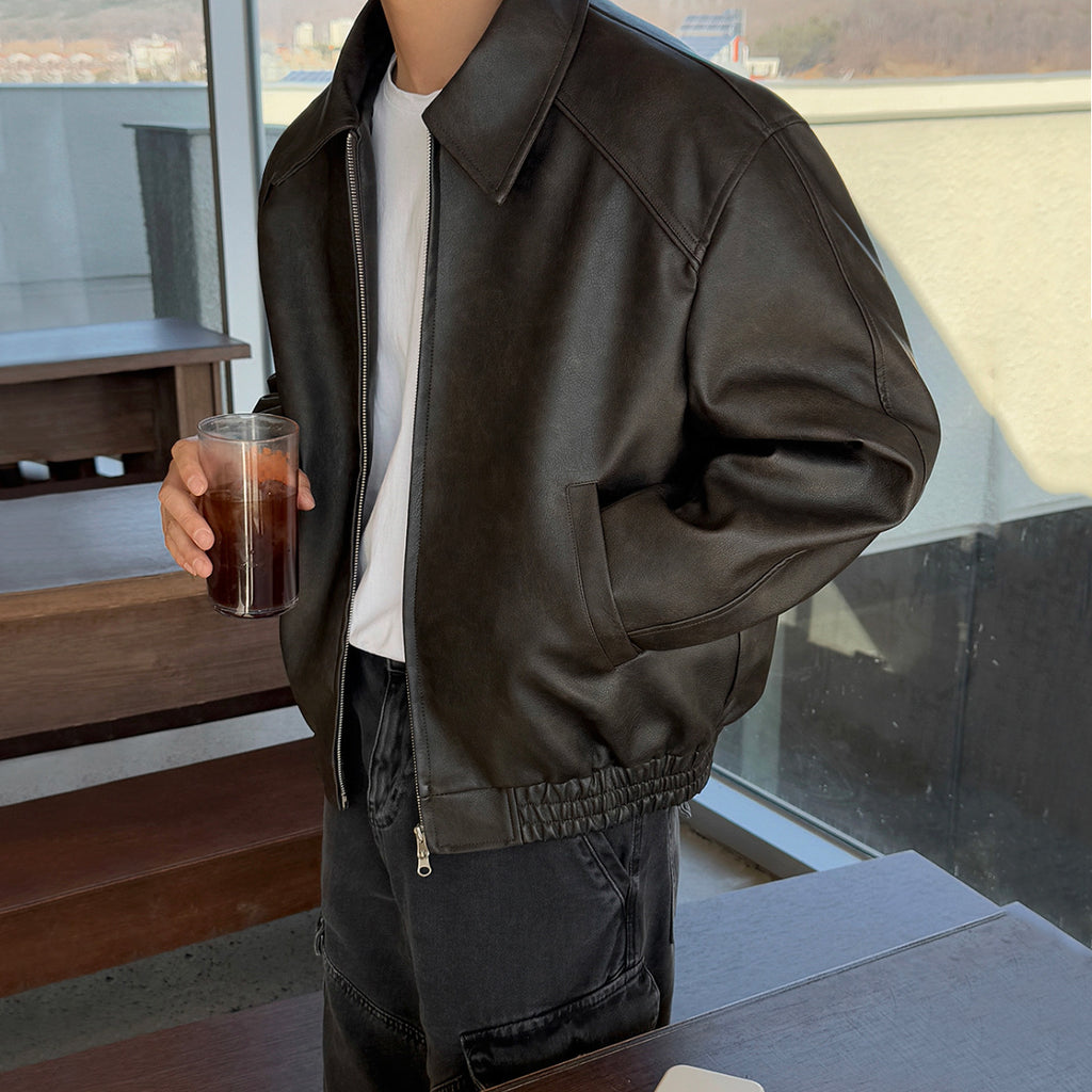 Loose Casual Lapel-collar Commuter-style Jacket