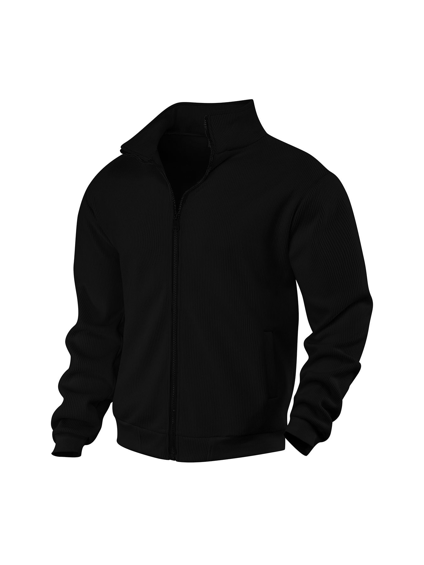 Men's Stand Collar Padded Jacket | Mid-Length Relaxed Fit Winter
