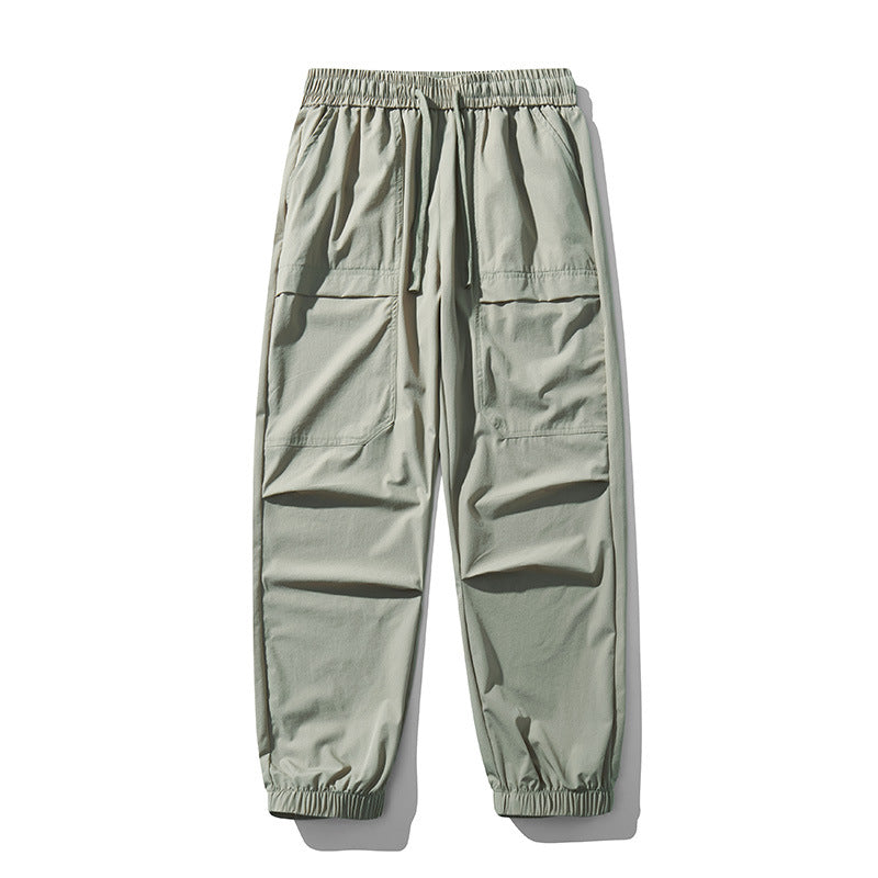 Men's Lightweight Nylon Drawstring Cropped Casual Pants