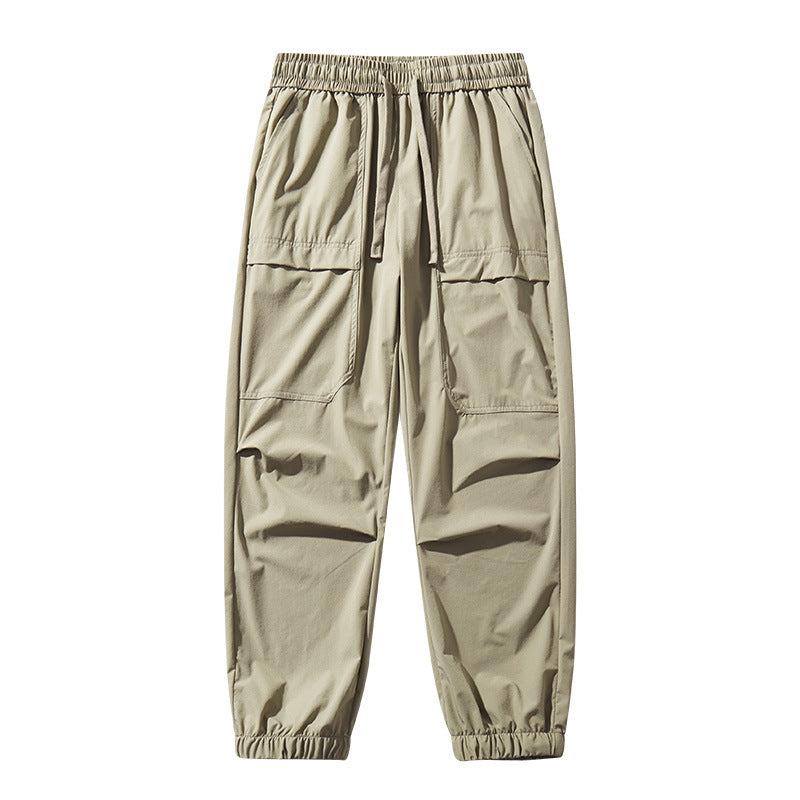 Men's Lightweight Nylon Drawstring Cropped Casual Pants