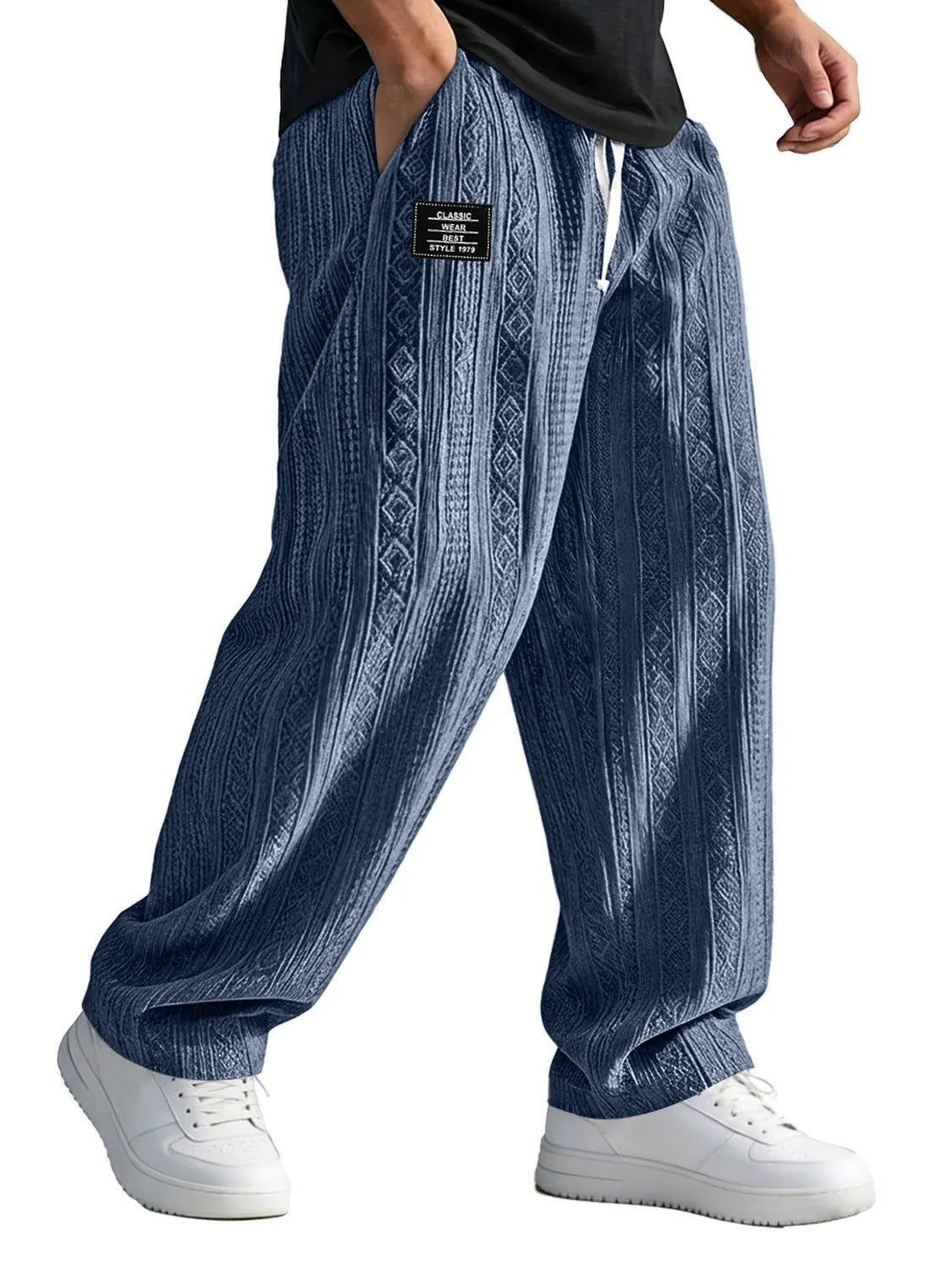 European And American Style Pocketed Straight-Leg Loose Lace-Up Sporty Casual Pants