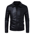Leather Jacket With Lapel Collar Light Business Style
