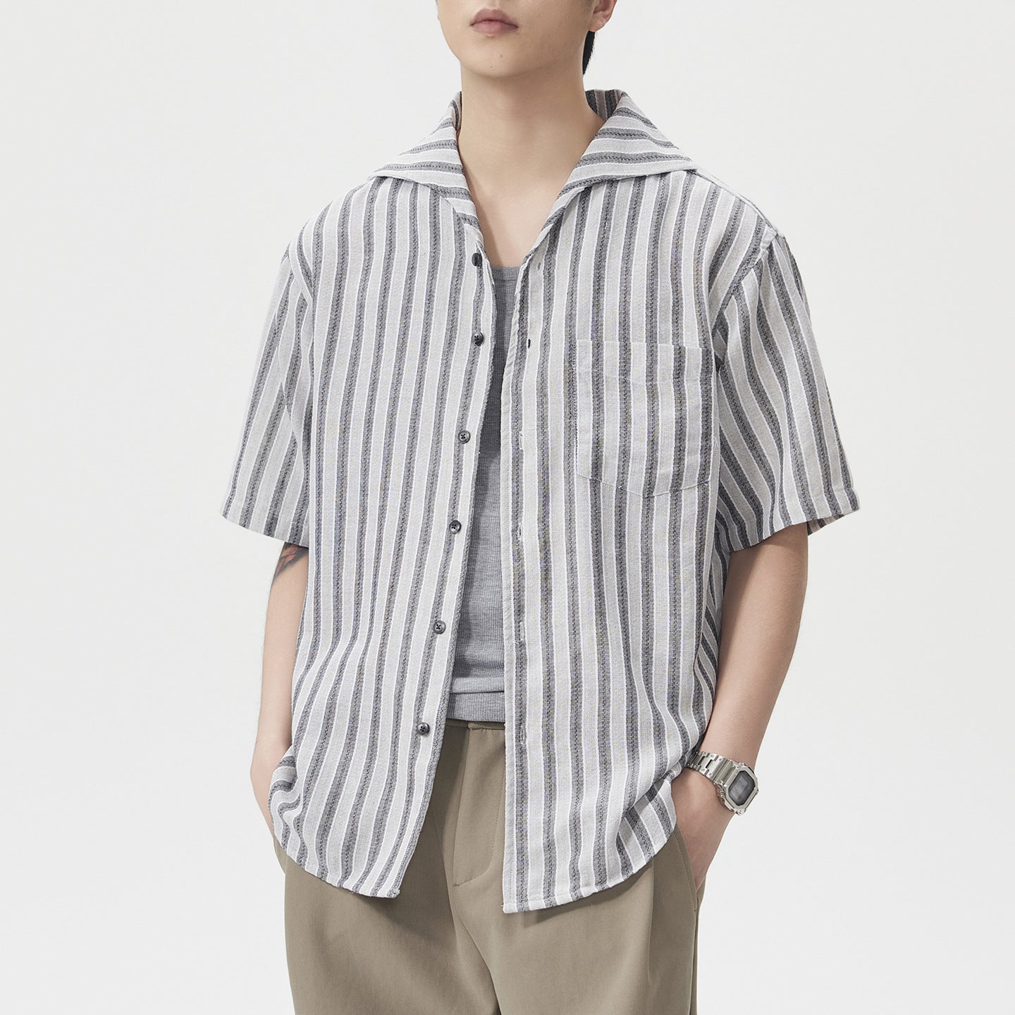 Short-Sleeve American-Style Trendy Loose Shirt