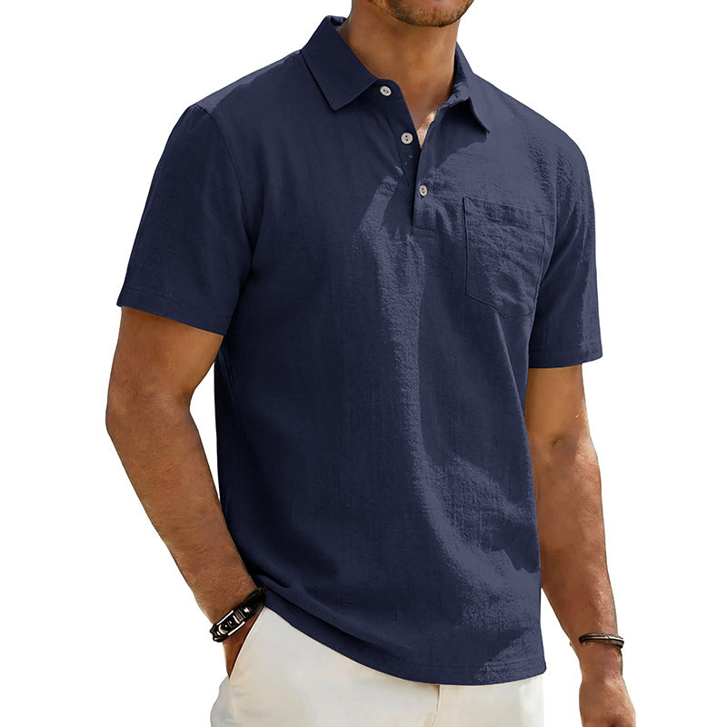 Linen Polo Shirt Loose-Fit Casual