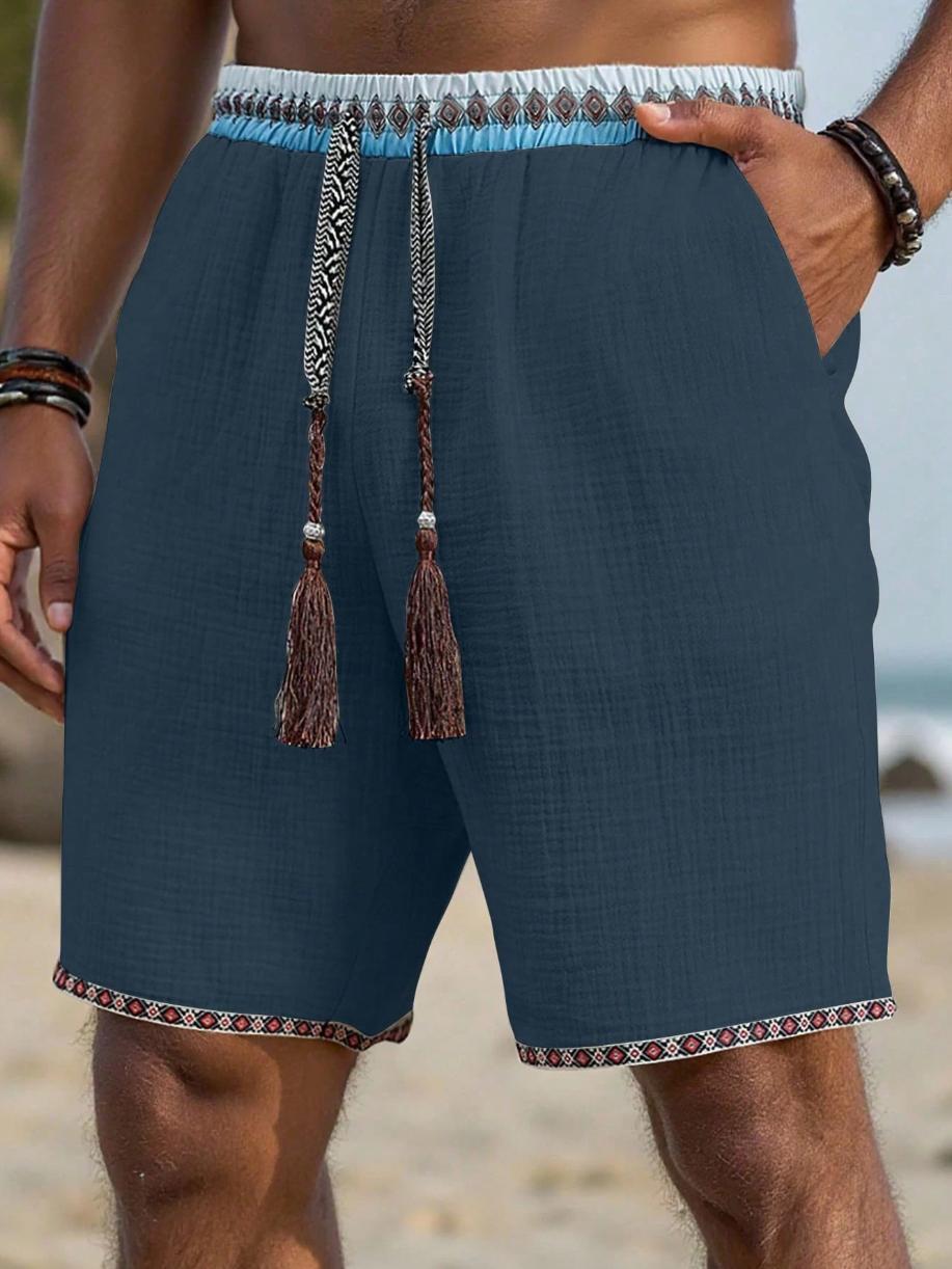Men's Loose Beach Shorts – Breathable Drawstring Casual Pants