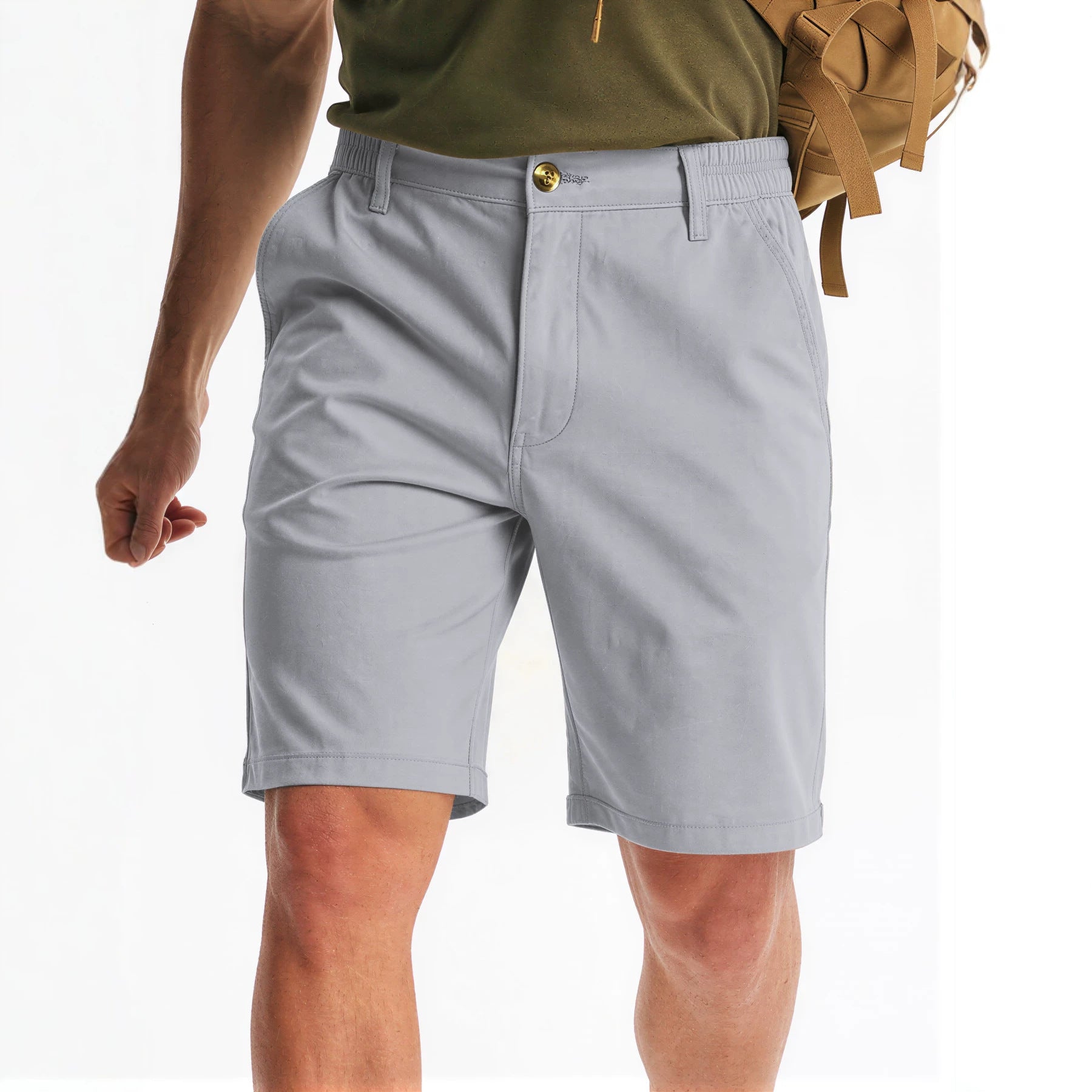 Men's Casual Polyester Shorts – Straight Leg, Everyday & Sport