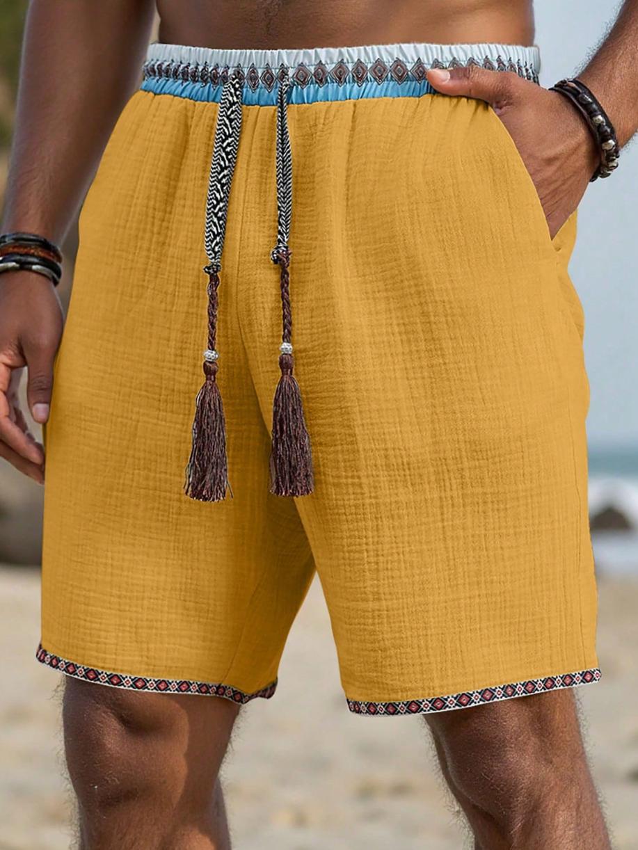 Men's Loose Beach Shorts – Breathable Drawstring Casual Pants