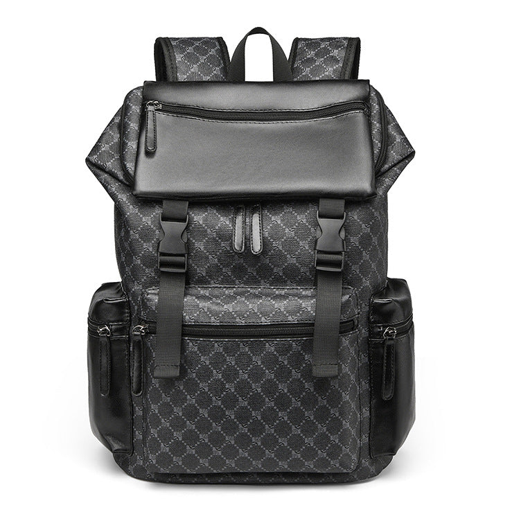 Large-Capacity Travel Backpack – Waterproof PU Printed Design